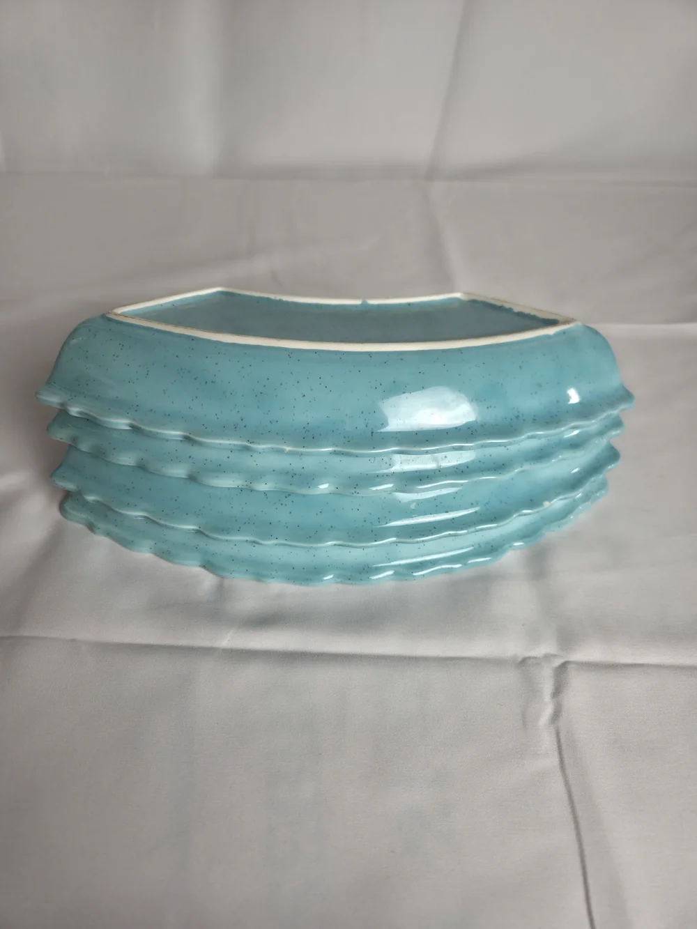 Vintage..Aqua Glazed Decorative Ceramic Bowl - Home Dining Serveware